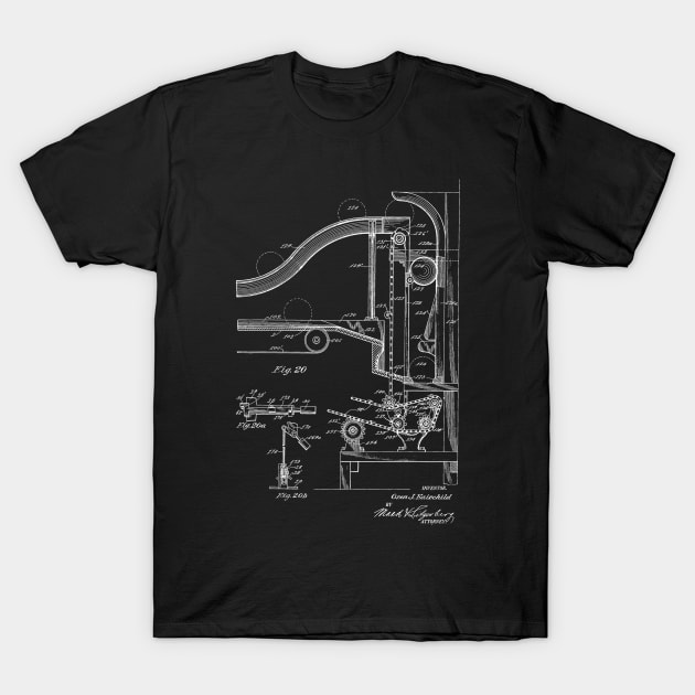 Automatic Bowling Machine Vintage Patent Drawing T-Shirt by TheYoungDesigns